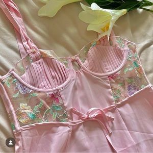 For Love & Lemons Pastel Watercolor Rose dress